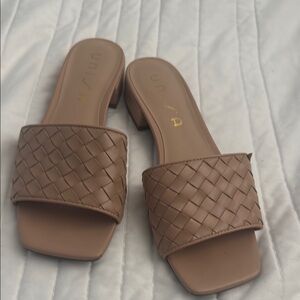 Unisa Tan Woven Leather Sandals
